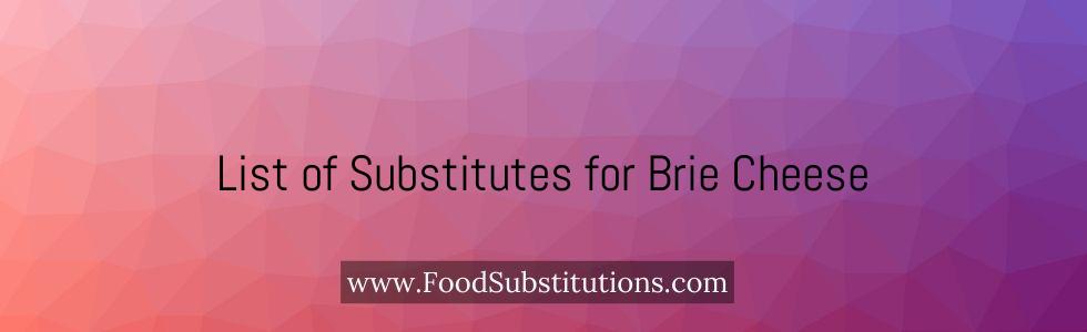 List of Substitutes for Brie Cheese