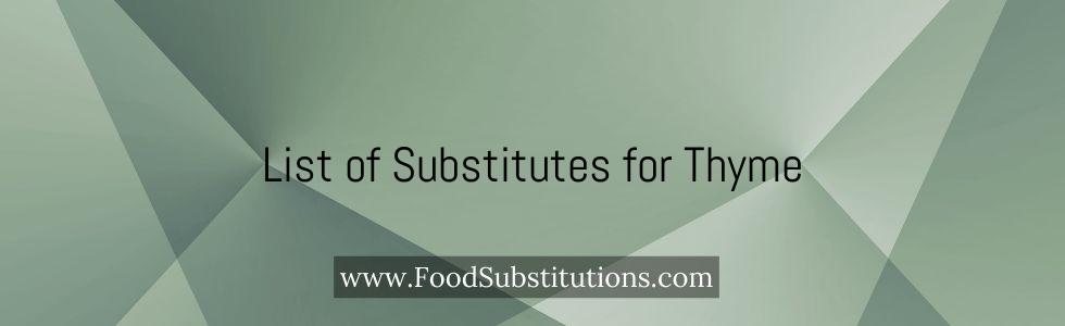 List of Substitutes for Thyme