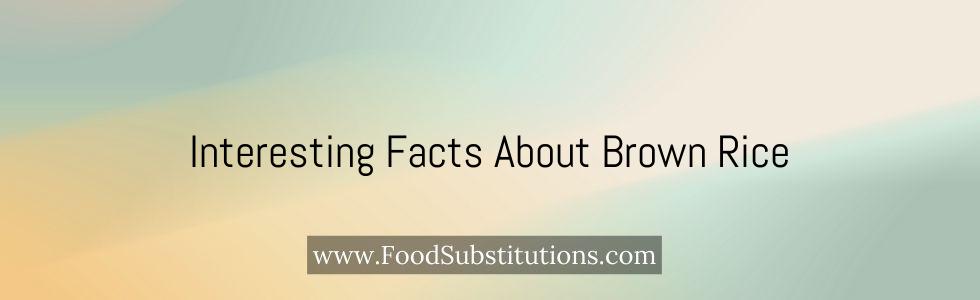 Interesting Facts About Brown Rice