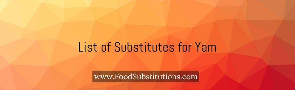 List of Substitutes for Yam